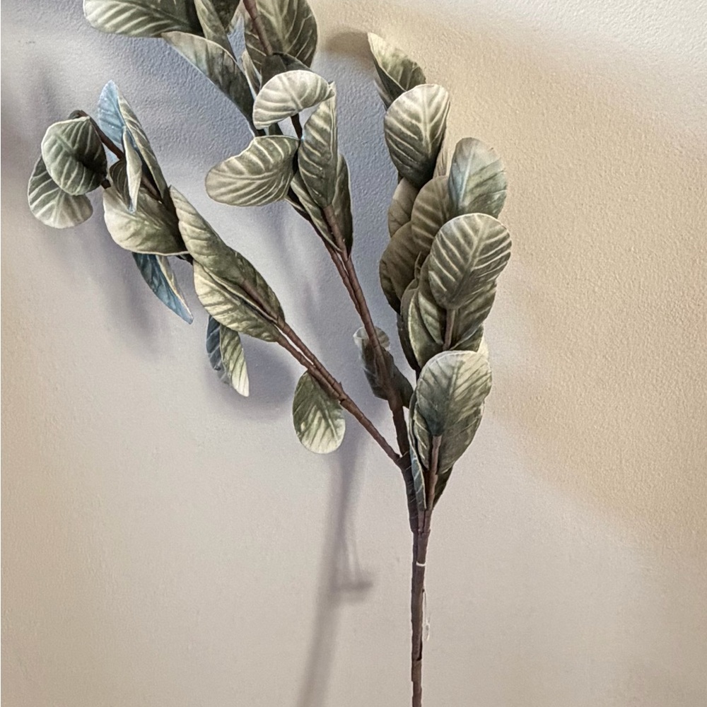 Lot of 5 (Five) Artificial Eucalyptus Stems in Green - Home Accents